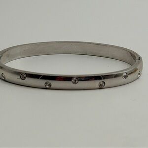 Silver Crystal Polka Dot Bangle